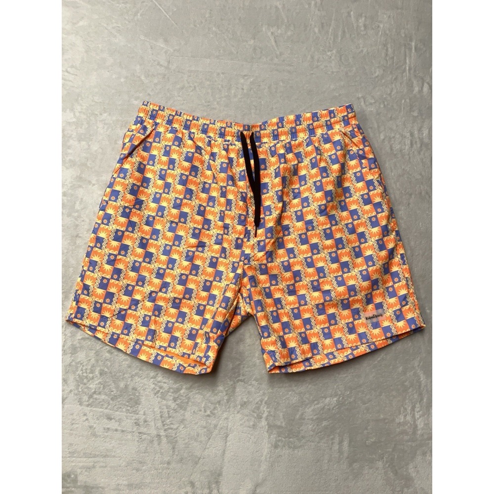Kulani‎ Kini's Swim Trunks Mens 2XL Celestial Sun AOP Pattern Funky Pool Shorts